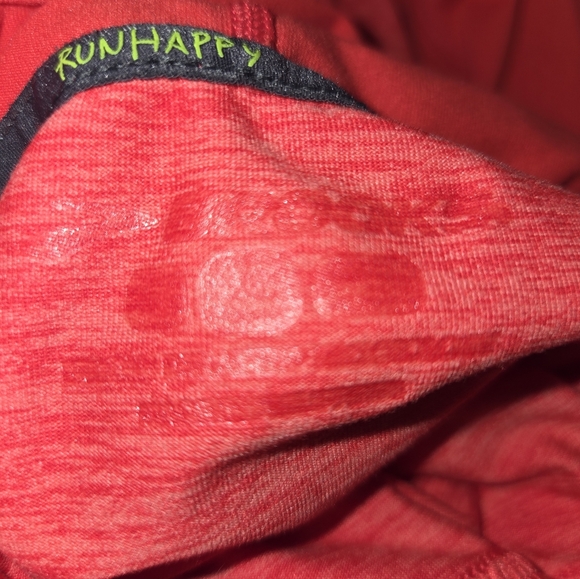 Brooks Long Sleeve Funnel Neck Hooded Shirt Coral women's Size Medium Preowned - Picture 12 of 13